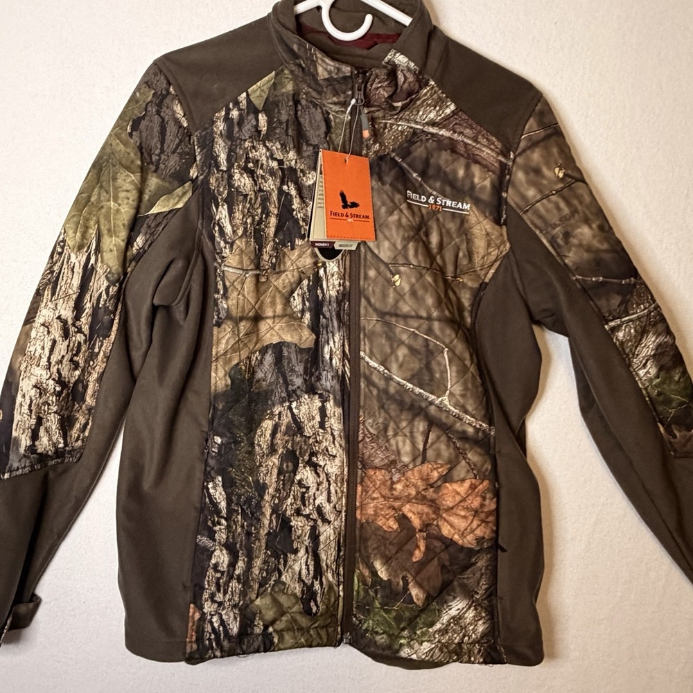 Field &‎ Stream Mossy Oak Camo Jacket Womens Large Soft Shell Hunting NWT Green